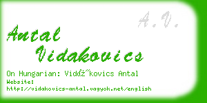 antal vidakovics business card